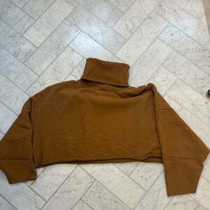 Oak + Fort Women Turtleneck Cropped Sweatshirt XS